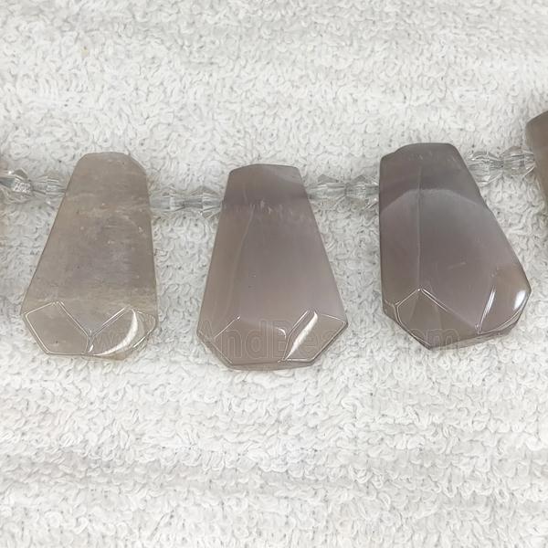 gray Moonstone teardrop beads, top-drilled