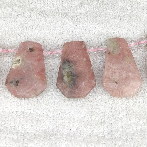 pink plum blossom Jasper beads, top-drilled