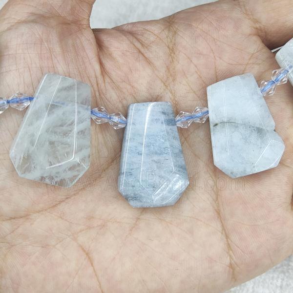 Aquamarine teardrop beads, top-drilled