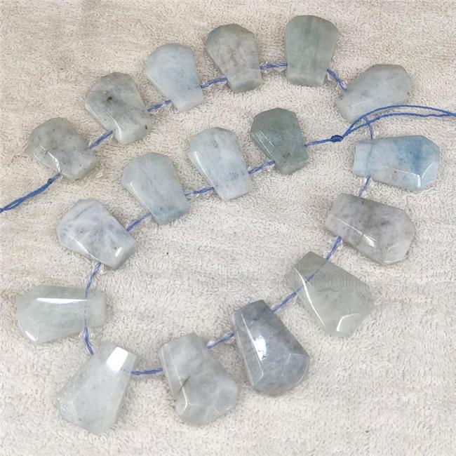 Aquamarine teardrop beads, top-drilled