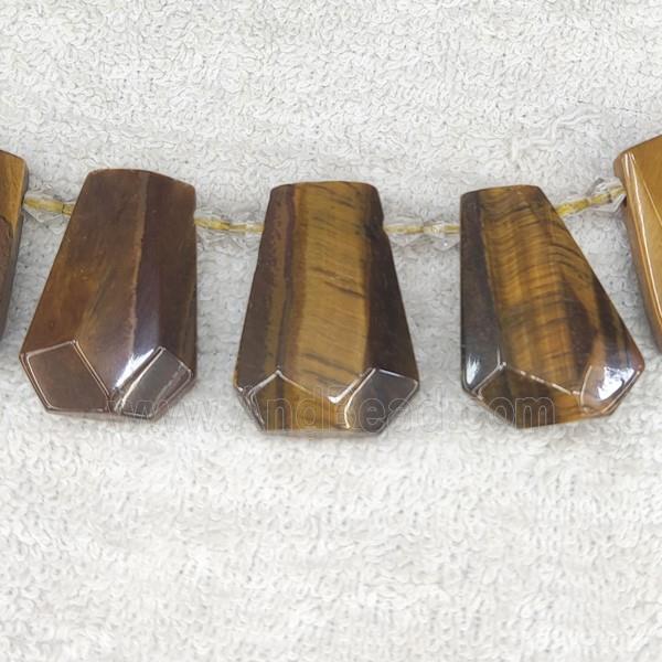 yellow Tiger eye beads, teardrop, top-drilled