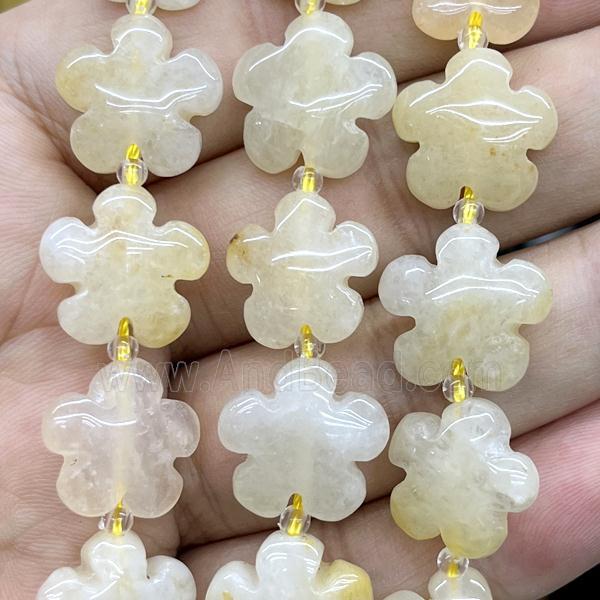 lt.yellow Jade flower beads