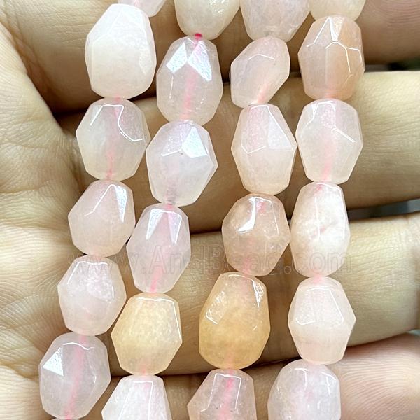pink Morganite beads, faceted freeform