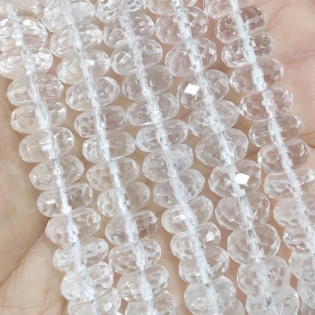 Clear Quartz Beads, faceted rondelle