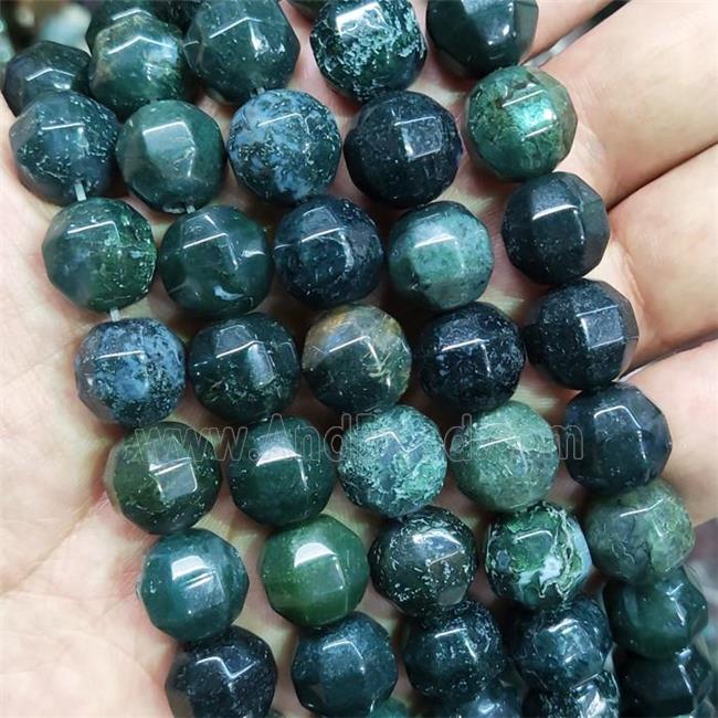 green Moss Agate Lantern Beads