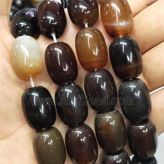 Natural Agate Barrel Beads, coffee