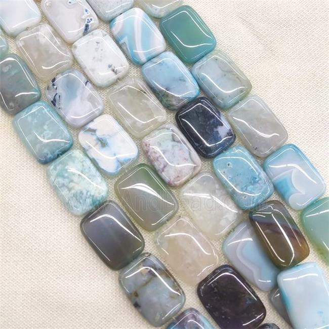natural Agate rectangle beads, blue dye