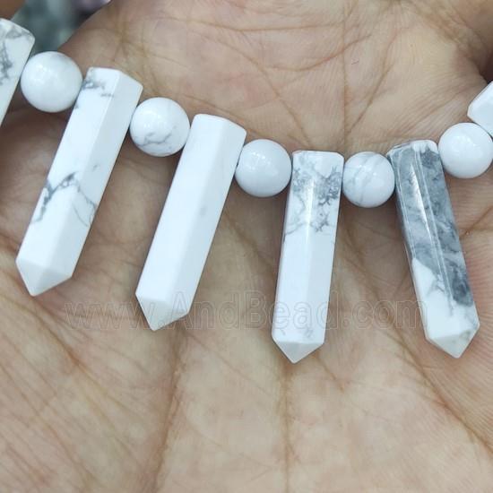 white Howlite Turquoise bullet Beads, AA-grade