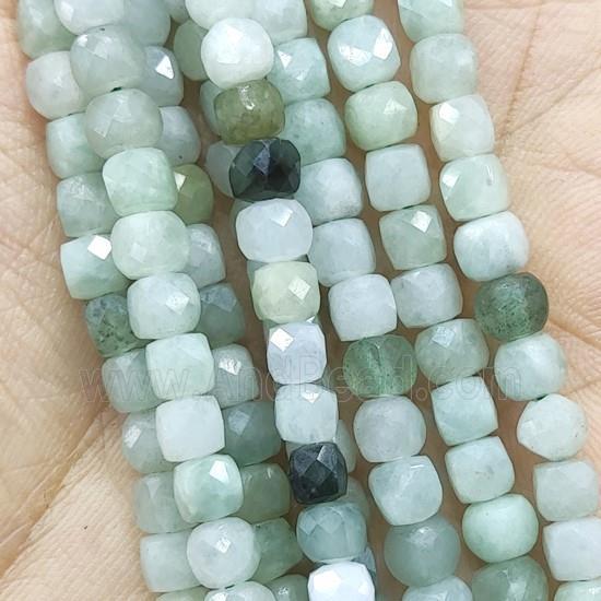 Burmese Chrysoprase Beads, faceted cube
