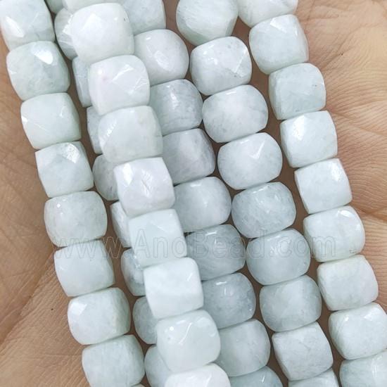 Burmese Jadeite Beads, faceted cube