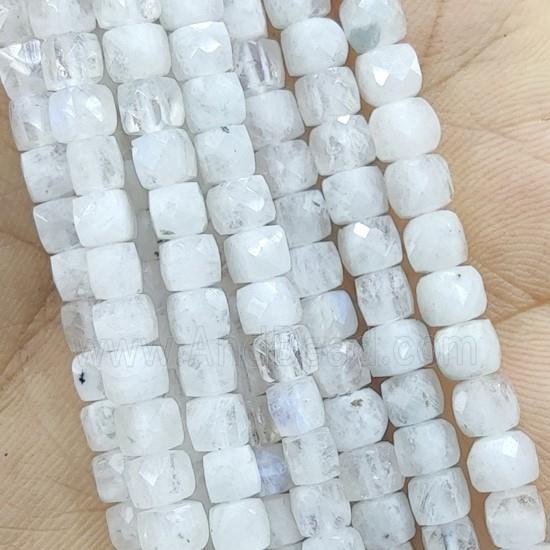 rainbow Moonstone Beads, faceted cube