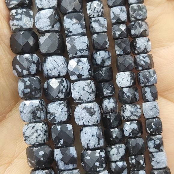 Snowflake Jasper Beads, faceted cube