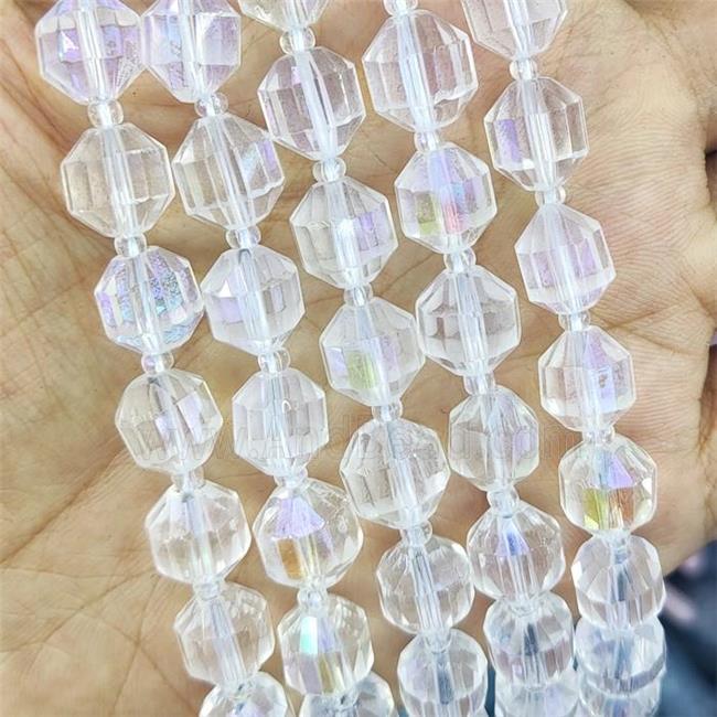 Clear Quartz bullet Beads, electroplated
