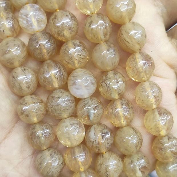 synthetic Watermelon Quartz Beads, faceted round, khaki
