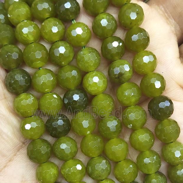 Natural Lemon Chrysoprase Beads Faceted Round