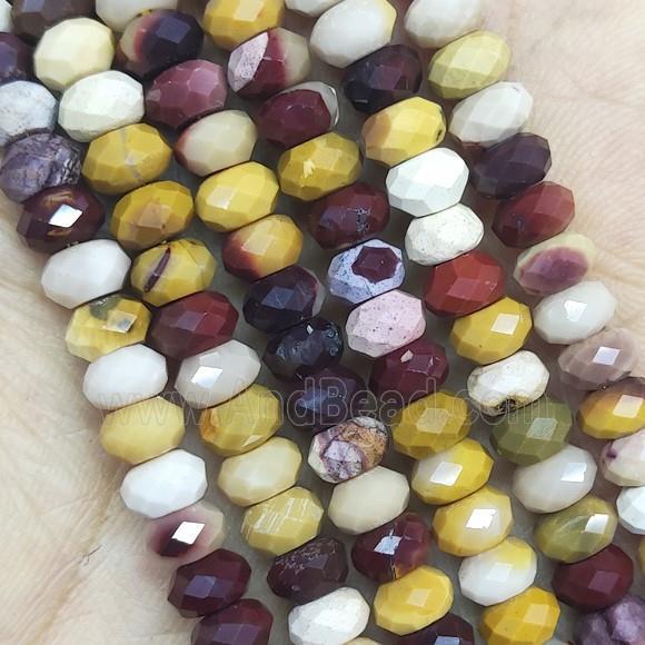 multicolor Mookaite Beads faceted rondelle