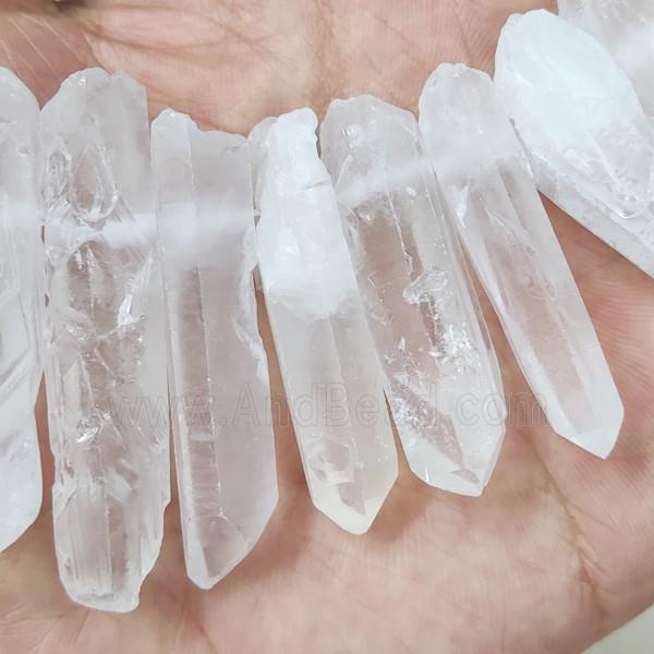 Clear Quartz Crystal Stick Beads