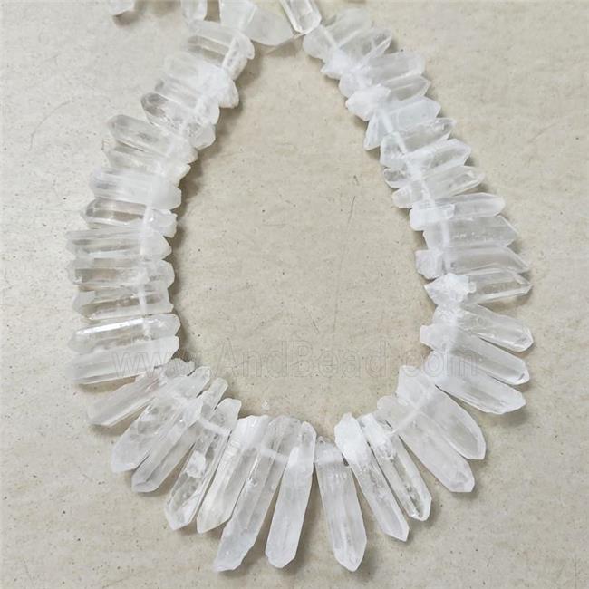 Clear Quartz Crystal Stick Beads