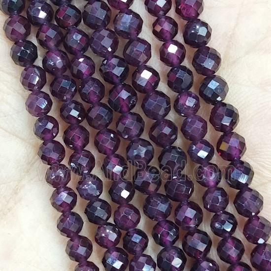 Dark Garnet Seed Beads Faceted Round