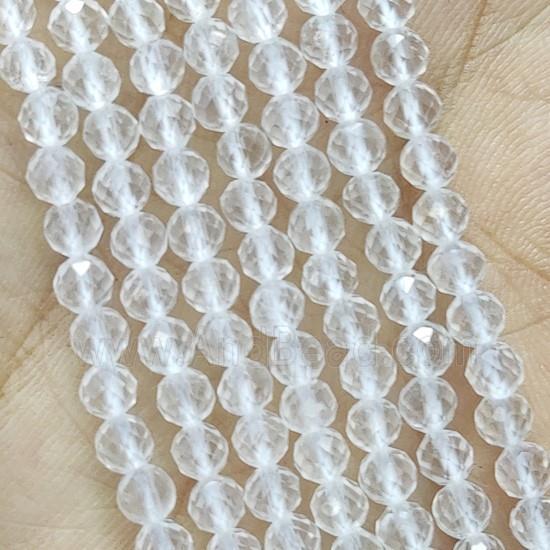 Clear Quartz Seed Beads Faceted Round