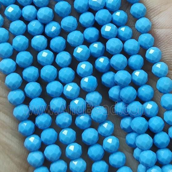 Blue Magnesite Turquoise Seed Beads Faceted Round