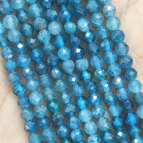 Blue Apatite Beads Faceted Round