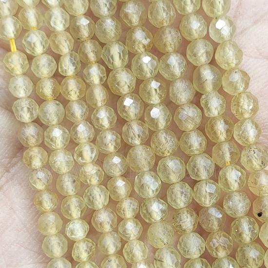 Yellow Apatite Beads Faceted Round