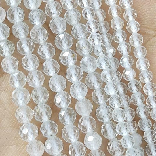 Clear Topaz Beads Faceted Round