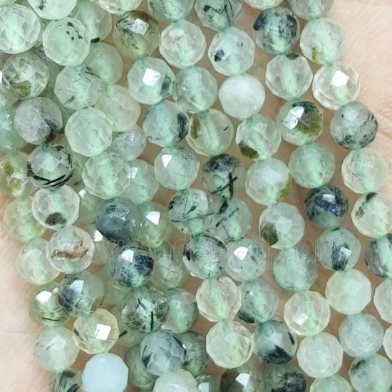 Green Prehnite Seed Beads Faceted Round