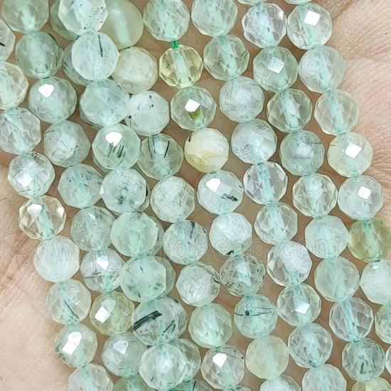Tiny Green Prehnite Beads Faceted Round A-Grade