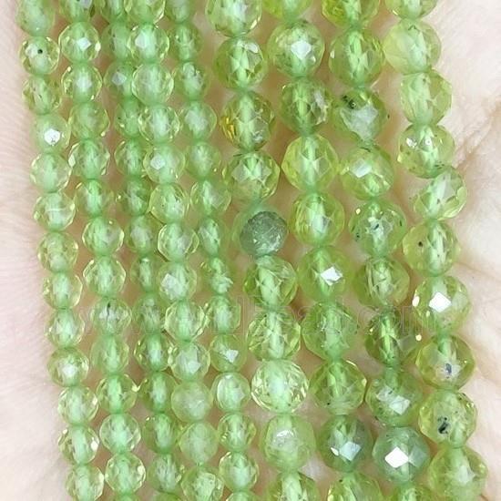 Green Peridot Beads Faceted Round A-Grade