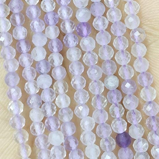 Lt.Purple Amehtyst Beads Faceted Round