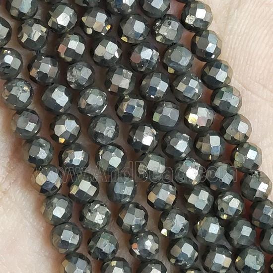 Pyrite Beads Tiny Faceted Round