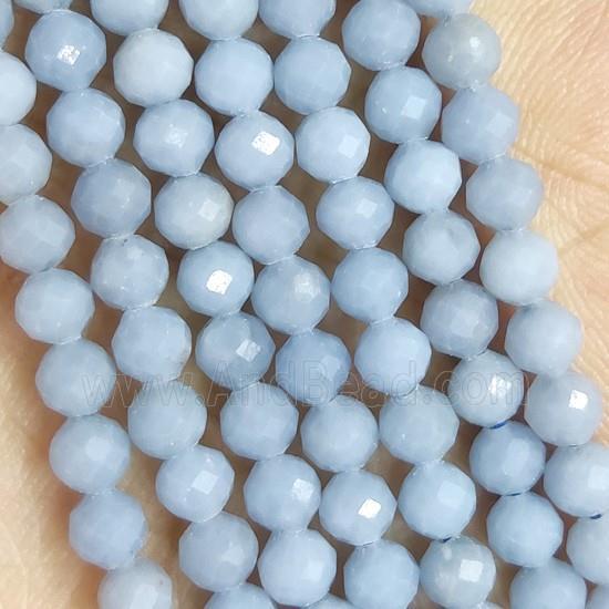 Blue Angelite Beads Faceted Round