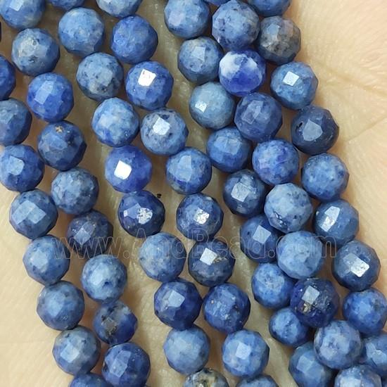 Blue Dumortierite Beads Faceted Round