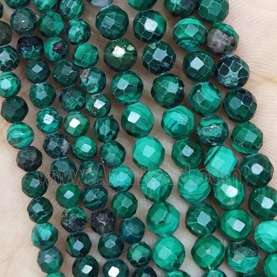 Green Malachite Beads Tiny Faceted Round