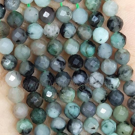 Natural Green Emerald Beads Seed Faceted Round