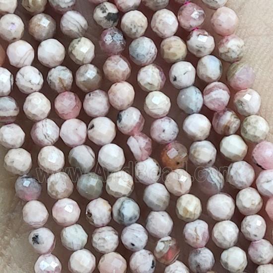 Pink Rhodochrosite Seed Beads Faceted Round