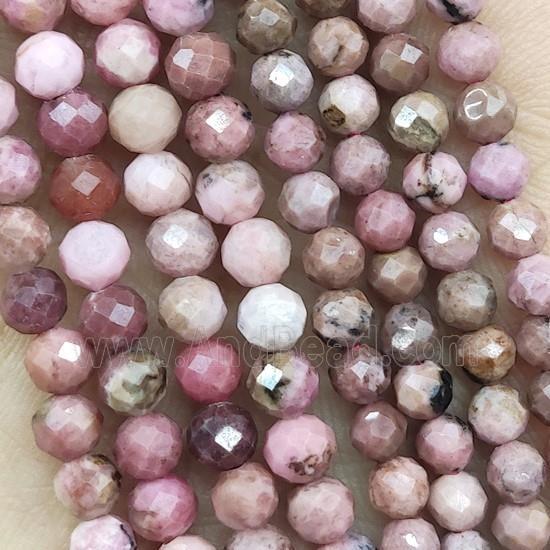 Pink Rhodonite Beads Faceted Round B-Grade