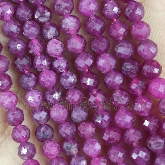 Natural Ruby Beads Faceted Round