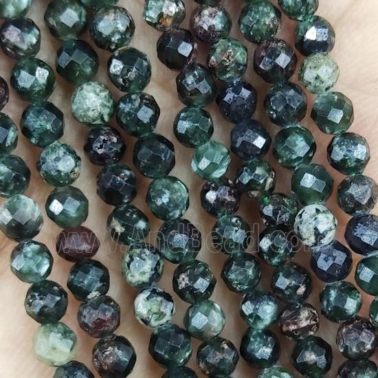 Green Charoite Beads Faceted Round