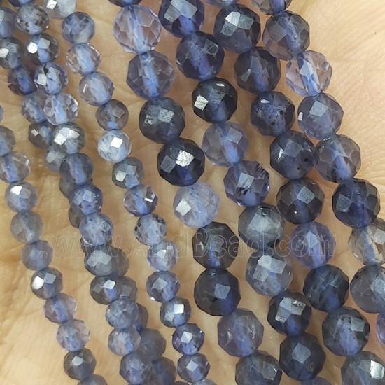 Iolite Seed Beads Faceted Round
