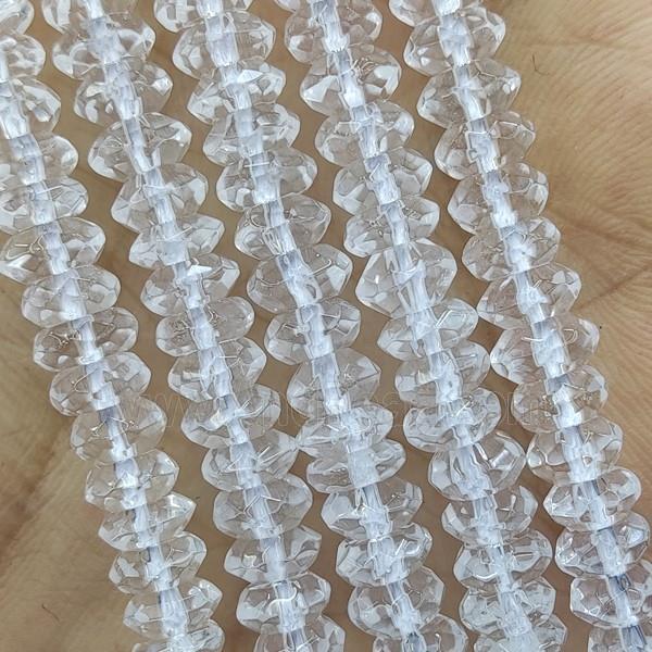 Clear Quartz Beads Faceted Rondelle