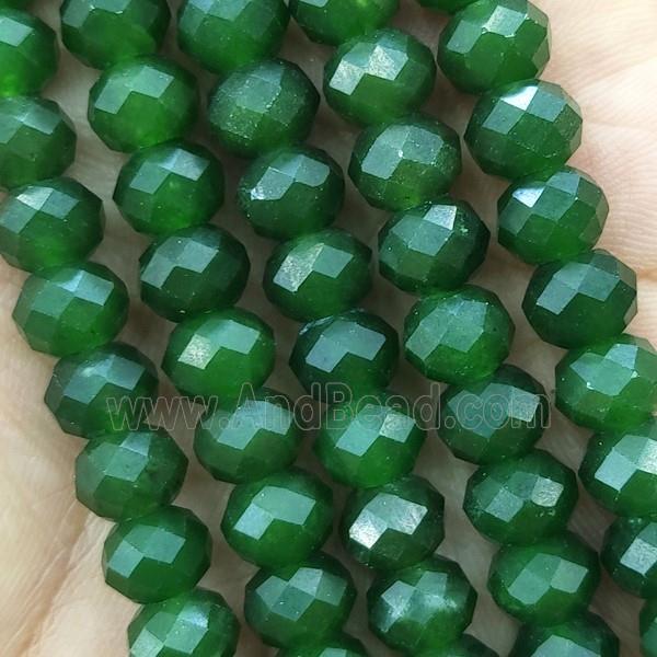 Green Chrysoprase Beads Faceted Rondelle Treated