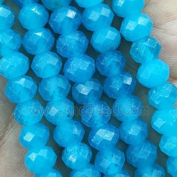 Blue Amazonite Beads Faceted Rondelle Dye