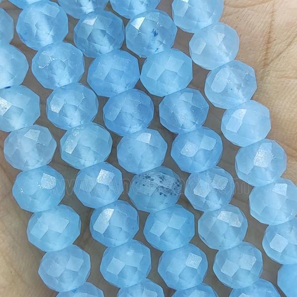 Lt.Blue Amazonite Beads Faceted Rondelle Dye