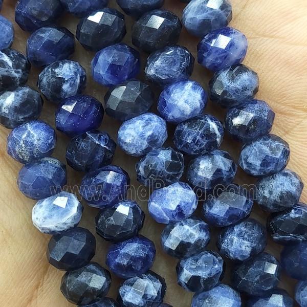 Blue Sodalite Beads Faceted Rondelle