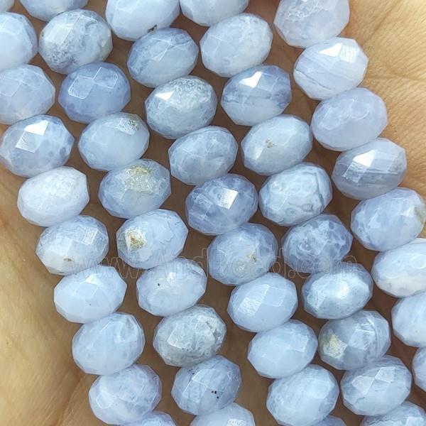 Blue Lace Agate Beads Faceted Rondelle A-Grade
