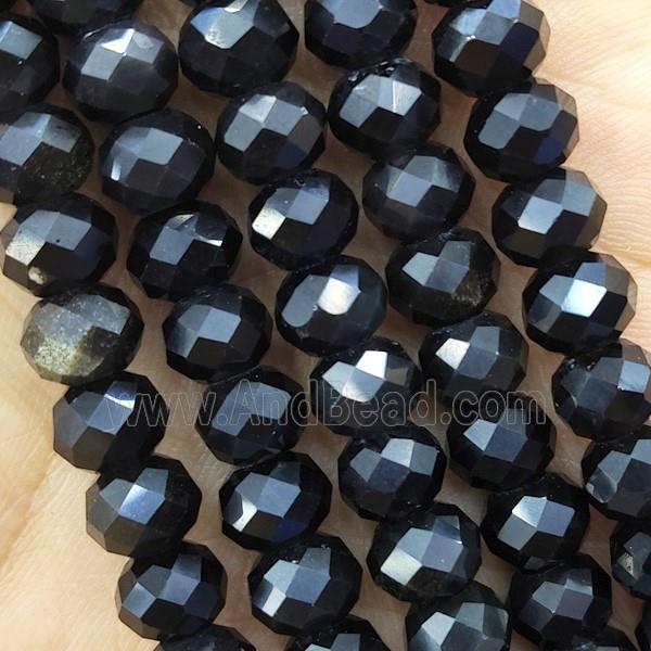 Gold Obsidian Beads Faceted Rondelle