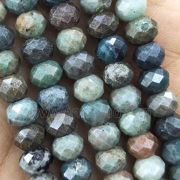Chinese Chrysocolla Beads Faceted Rondelle